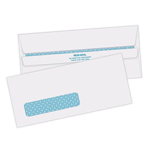 Enveloppes en vélin blanc supérieur 24 lb double fenêtre gauche et fermeture de sécurité teintée