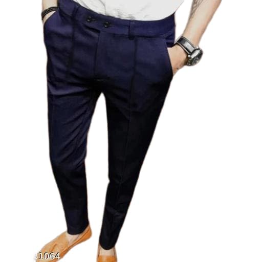 Men's Soft Touch Fabric Trouser | Regular Fit Full Length Pants-picture-23