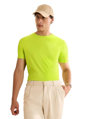 Image of The Souled Store Supima: Men and Boys Short Sleeves Round Neck Solid Premium Basic Casual Lightweight Easy to Style Everyday Streetwear Trendy Supima T-Shirt