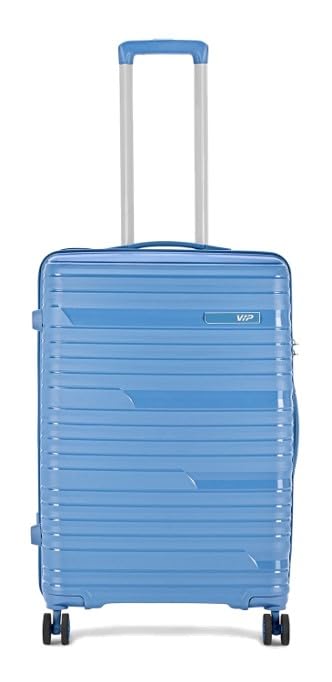 Image of VIP Matrix Hard Shell Trolley Luggage, 8 Wheels, PP Material with Flushed Combi Lock, Anti-Theft Zip (Ocean Blue, Set of 3 (Cabin, Medium, Large))