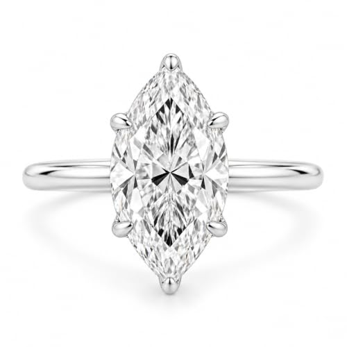 RODIFFY S925 Silver 3.5CT Marquise Cut Promise Ring,Silver Solitaire,5