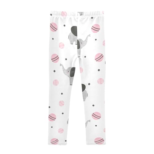 Ball Elephant Girls Leggings,Workout Leggings for Girls Toddler Athletic Legging Size for 3-10T2