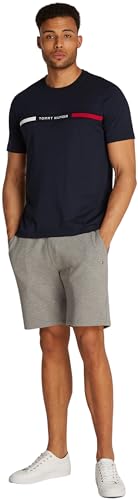 Tommy Hilfiger Hombre Camiseta Manga Corta Cuello Redondo, Azul (Desert Sky), L