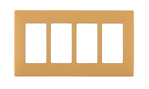 Plaque murale sans vis Leviton REWP4-TC quadruple pour un habillage mural propre et à clipser