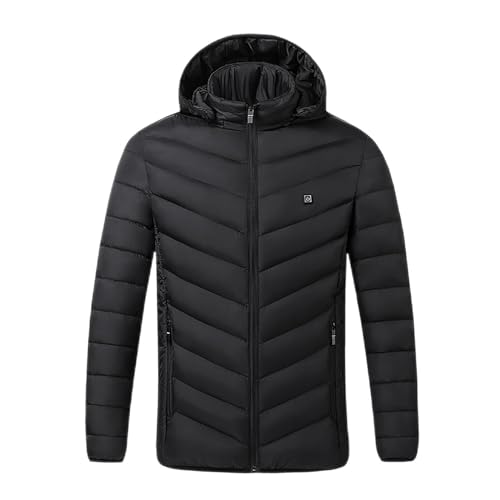 Image of Unisex Heated Down Warm Jackets Lightweight Long Sleeve Winter Coats Windproof Electric Insulated Heated Coat