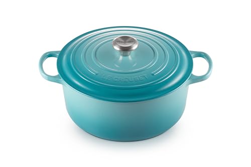 Le Creuset Enameled Cast Iron Signature Round Dutch Oven, 7.25 qt., Caribbean