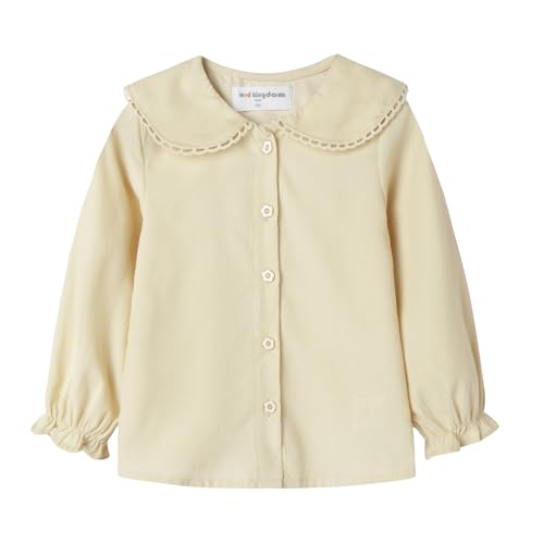 Image of Mud Kingdom Little Girls Corduroy Shirt Button Down Long Sleeve Lace Collar