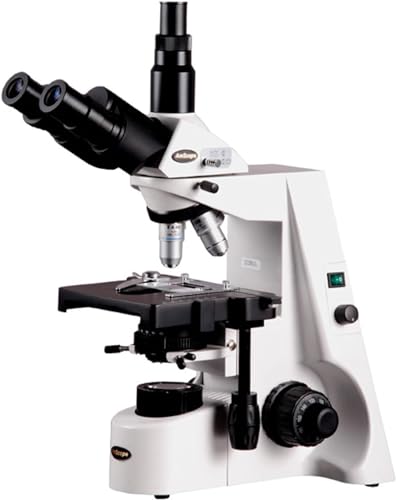Image of AmScope T690B-PL Trinocular Compound Microscope, 40X-2000X Magnification, WH10x and WH20x Super-Widefield Eyepieces, Infinity Plan Achromatic Objectives, Brightfield, Kohler Condenser, Double-Layer Mechanical Stage
