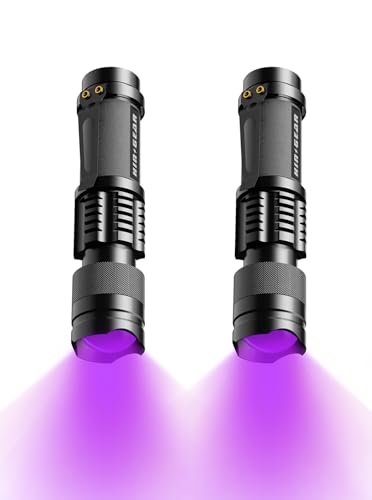 1 Mode UV 365nm Blacklight Flashlight LED Ultraviolet Flashlights Portable Uv Light Wood's lamp Detector for Dog Urine Pet Stains, Anti-counterfeiting and More - Powered by Single AA Battery
