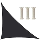 Material: Toldos toldos triangulares exterior en poliéster impermeable de alta calidad, ecológico e insípido, efecto protector solar del 95%, impregnación de PU, la vela de parasol es resistente al polvo y al viento.