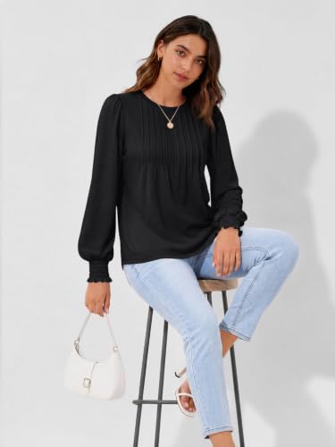 Image of AUTOMET Womens Long Sleeve Shirts Fall Blouses Tops Business Casual Outfits