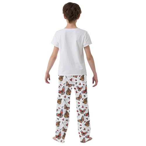 ZZXXB Dragonfly Ladybug Boys Long Pants Soft Trousers Elastic Waist Kids Lounge Bottoms with Pockets S-XL3
