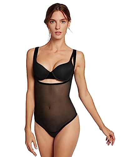 Wolford Damen Tüllformender Stringbody Bodys, Schwarz, 040