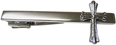 Kiola Designs Intricately Detailed Religious Cross Square Tie Clip