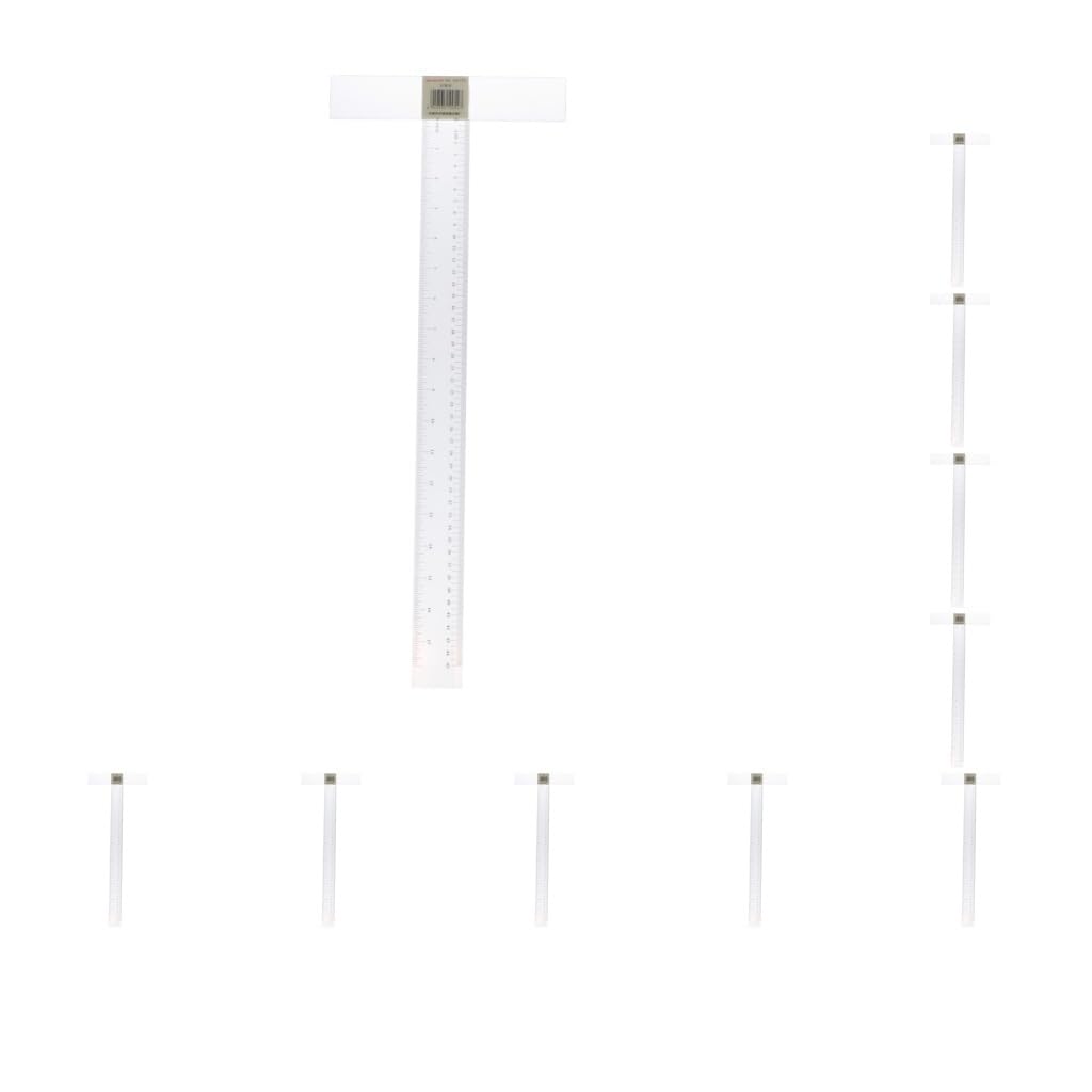 Adoorniequea 10 Set T-Square Plastic Transparent T-Ruler For Drafting General Layout Work 45 Cm