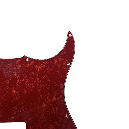 KAISH 11 Hole ST/Strat Style One Humbucker Guitar Pickguard Scratch Plate for Delonge Stratocaster/Strat Red Pearl - Image 3