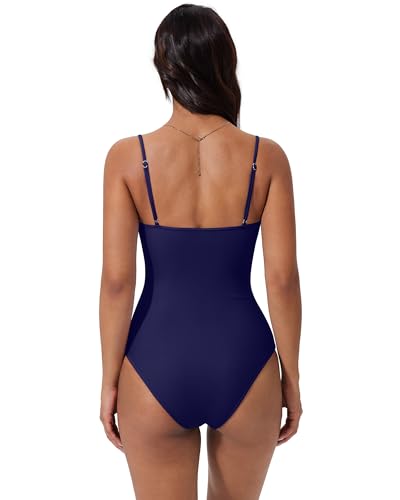 Image of SUUKSESS Women Sexy One Piece Swimsuit Tummy Control Square Neck Bathing Suit