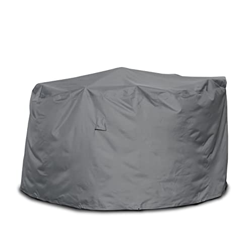 Mehr Garten Housse de mobilier de jardin pour ensemble de sièges rond, Ø200x94 cm, gris, tissu Oxford 600D, protection pour table et chaises de jardin,...