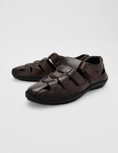 Image of Lee Cooper LC9274C Men's Fisherman Leather Sandal | Sandal for Office & Everyday Comfort | Cushioned Grip Insole | Lightweight & Stylish Sandal for Travel and Outdoor
