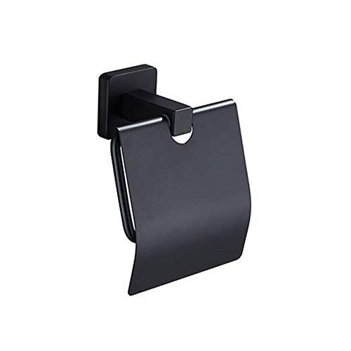 Portarrollos de Papel higiénico de Acero Inoxidable para baño, de Color Negro, con Tapa, Accesorios de baño