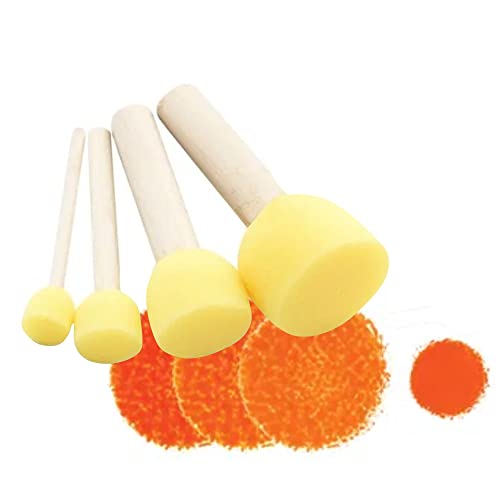 Kit 4 Pincéis Mousse De Espuma Batedor Tinta Pintura Textura