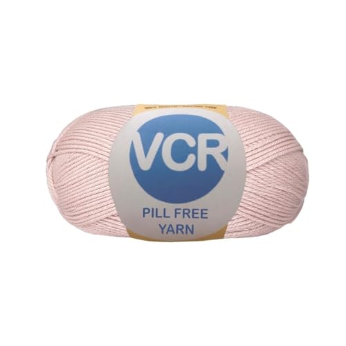 Image of VCR Vintage Pink Yarn, Pill-Free Soft Knitting Yarn, 100 Grams Hank, 263 Meters Length, Low-Pill Acrylic Yarn, Soft Crosia Threads, Pack of 1, Suitable for Beanies, Caps and Gloves