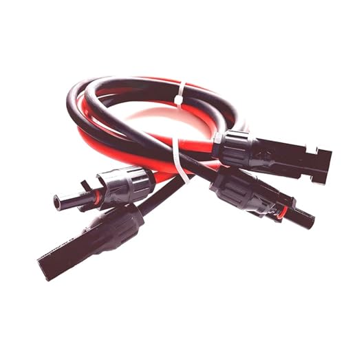 Cable de cobre para paneles solares fotovoltaicos de 4 mm2, cable negro de 2 metros con conector 6