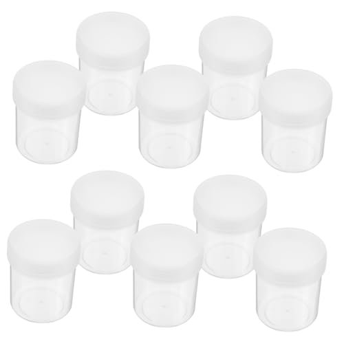 PLAFOPE 10 piezas Tarros de Plástico Herméticos con Tapa Frascos Reutilizables de Boca Ancha para Almacenamiento de Cosméticos Lociones y Alimentos Aptos para Hogar y Viaje