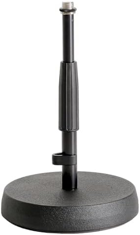 K&M König & Meyer 23325.500.55 Table / Floor Microphone Stand | Adjustable Height | Sound Absorbing Cast-Iron Round Base | Standard 5⁄8'' Thread | For Microphone Amps, Percussion | German Made | Black image 2