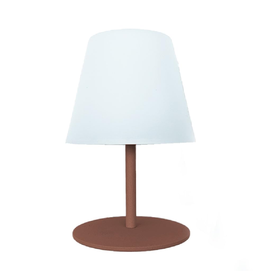 Lumisky Mini lampe de table sans fil pied en acier terracotta LED blanc chaud TWINS SOLO TERRA H16cm