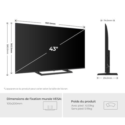 Haier H6 Smart TV QLED 43'', 4K UHD, HDR10, Google TV - 15