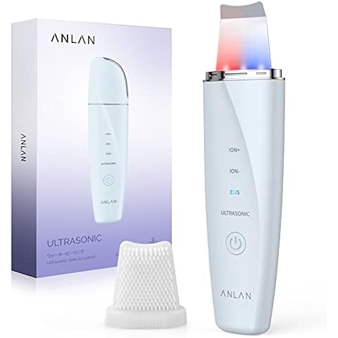 Ultraschallpeelinggerät ANLAN Skin Scrubber Ultraschall Rote und Blaue Phototherapie IPX5 Wasserdicht Face Scrubber Porenreiniger Mitesser Akne Entferner Cover