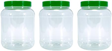 Britten & James Plastic Jars Round 2500ml Black Lids [Pack of 3]