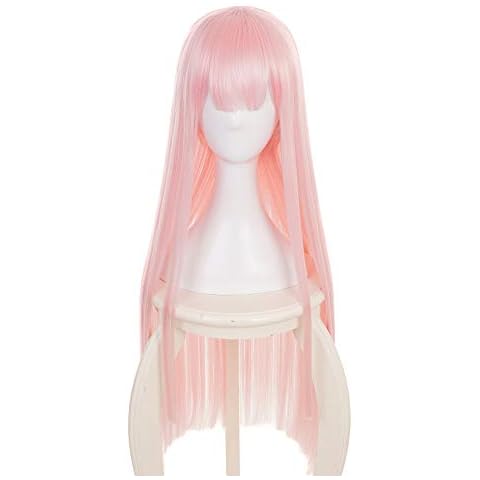 MUZI WIG Anime Cosplay Wig for Darling in The Franxx Zero Two Wig with Free Wig Cap Cover