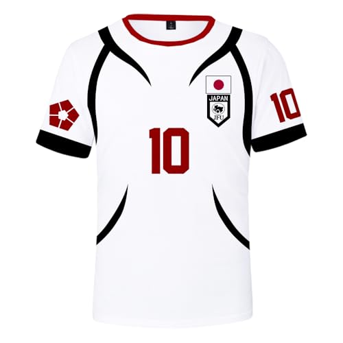 Blue Lock Anime T-Shirt Cosplay Jersey Shirts Crewneck Short Sleeve Tee Women Men Streetwear 3D Clothes (Large,JX45131)