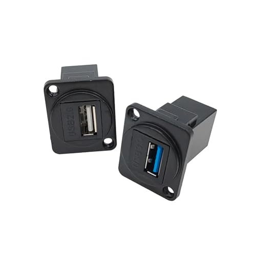 Conector USB D hembra de panel en metal naranja tipo 3.0 4