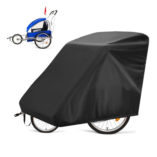 Bike Trailer Cover, Outdoor Waterproof Cover Rain Snow Proof With Anti-theft Lock Hole Windproof Buckle Storage Bag For Mountain Road Electric City Bike