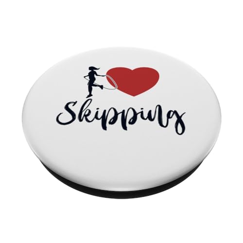 I love Skipping Jumping Speed Skipping Jump Rope PopSockets Swappable PopGrip, Black - Image 2