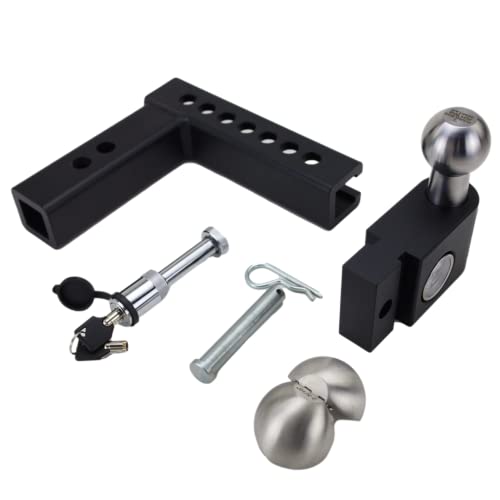 Weigh Safe Aero Hitch - Adjustable Trailer Hitch Ball Mount - 6" Drop Hitch For 2" Receiver - Premium Heavy Duty Steel Trailer Tow Hitch W/Built In Weight Scale For Anti Sway, 12,500 Lbs Gtw #TOP1