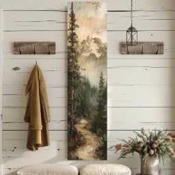 XBTYKPB Long Narrow Wall Art, Tall and Thin Canvas wall art, Vintage wall art, Nature, Vertical Wall Art, Mountain wall Pictures(20x60cm/Inner Frame)