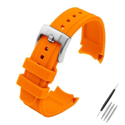 Sangle de montre caoutchouc 20mm incurvée pour éliminer le vide du boîtier