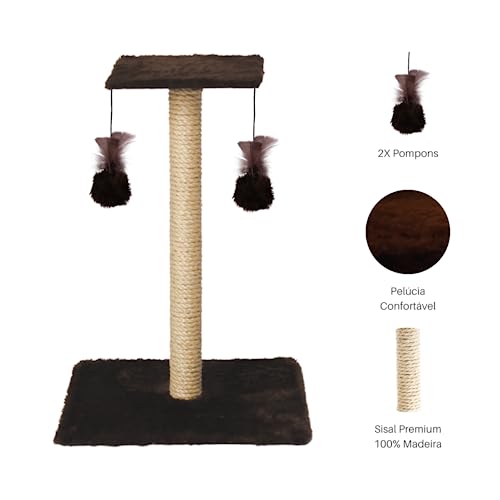 Arranhador Para Gatos Poste Brinquedo Duplo Exclusivo Grande