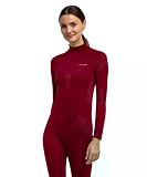 FALKE Damen Baselayer-Shirt Warm Turtleneck W L/s Sh Funktionsmaterial schnelltrocknend 1 Stück, Rot Merlot 8117, M