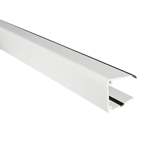 Premium White 25mm x 2m End Closure U-Profile for 24/25mm Roof Glass/Polycarbonate Sheets