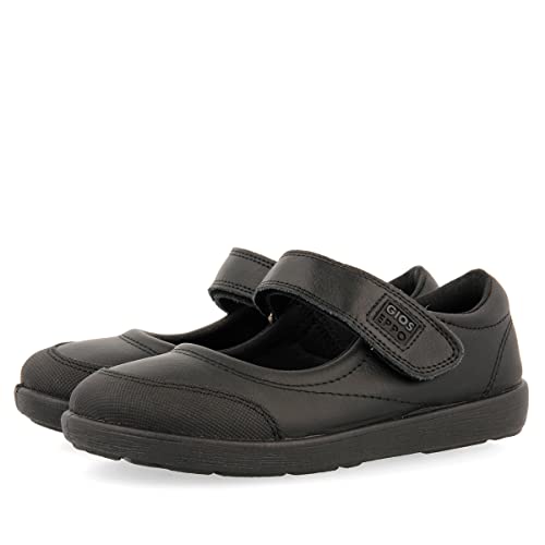 Ballerines d'école en cuir noir souple Gioseppo Lambda fille - 3