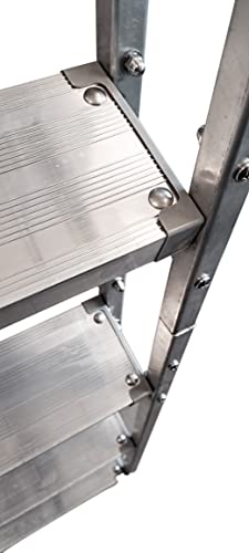 image for Dock Edge Kwik Release Dock Ladder, 5 Step, Stand Off, Aluminum, Silve