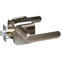 ULTRALOQ Passage Lever Door Handle, Reversible Handle No Lock for Interior or Exterior Door, Closet, Hallway, Adjustable Latch Backset, IP65 Waterproof, Satin Nickel, Zinc Alloy