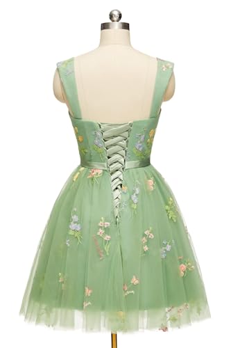 Glitter Tulle Off Shoulder Homecoming Dress for Teens Flower Embroidery Beaded Short Party Gowns2