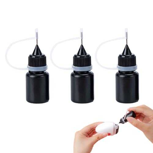 3 Stück Nachfülltinte Für Stempel, 5 Ml Schwarze Tinte Für Stempel Mehrzweck Ersatztinte Für Stempel Stempeltinte Multifunktionale Wasserfeste Nachfüllungen Stempelroller Zubehör