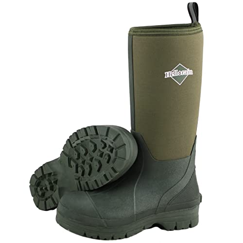 Hellorain Mens Rain Boots, 7 Mm Neoprene Rubber Boots For Men, Waterproof Insulated Rain Boots, Men Rubber Boots Durable Rubber Work Boots For Farming Gardening Fishing #TOP4